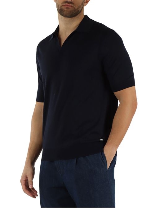 Polo derby in misto cotone Pima e seta HESKIMO | HE1400013/BLUE